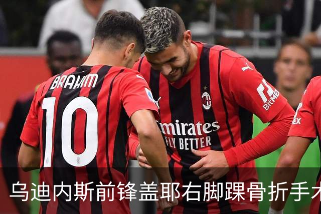 乌迪内斯前锋盖耶右脚踝骨折手术，预计缺阵至2027年